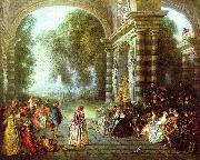 Jean-Antoine Watteau Das Ballvergnegen oil painting reproduction